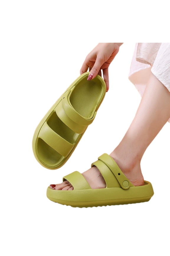 Slippers For Women Cushioned Thick Sole Open Toe Lightweight Comfy Slides Shoes Shower Work Sandals Daily Wear Beige 36