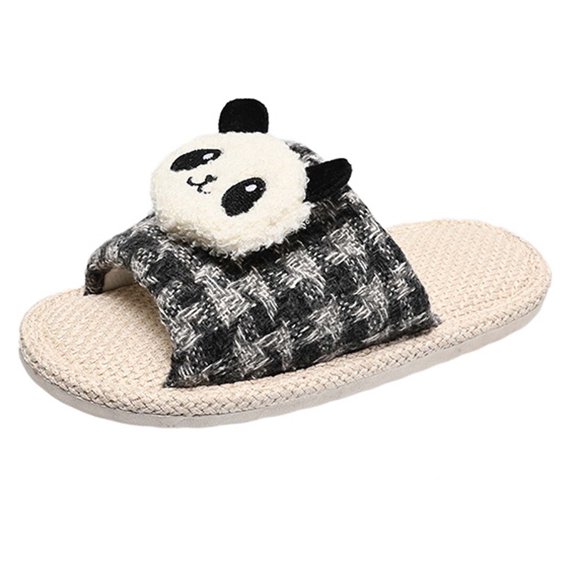 Wovix Slippers For Women Cute Panda Lightweight Breathable Soft Sole Open Toe Sandals Dressy And Casual Indoor Outdoor Shoes