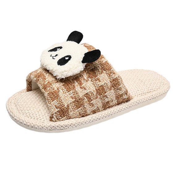 Wovix Slippers For Women Cute Panda Lightweight Breathable Soft Sole Open Toe Sandals Dressy And Casual Indoor Outdoor Shoes