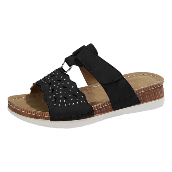 Wovix Slippers For Women Double Band Open Toe Sandals Dressy Casual Shoes -On Footwear Daily Wear