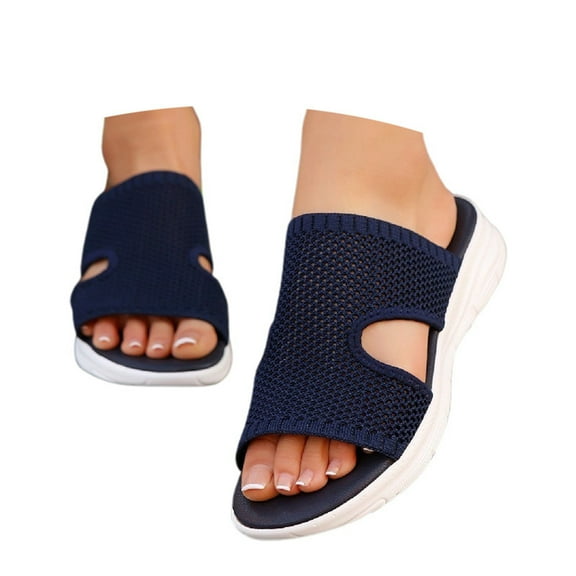 Wovix Slippers For Women On-The-Go Shoes Casual Soft Open Toe Breathable Sandals Silent Slippers Soft Sole Daily Wear