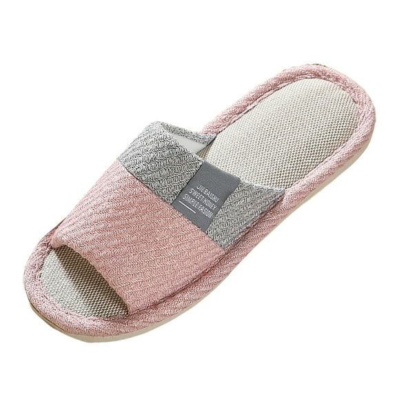 Wovix Slippers For Women Open Toe Simple Lightweight Comfy Soft Sole Color Block Footwear Indoor Outdoor Shoes
