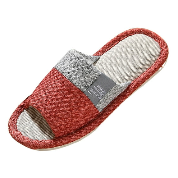 Wovix Slippers For Women Open Toe Simple Lightweight Comfy Soft Sole Color Block Footwear Indoor Outdoor Shoes