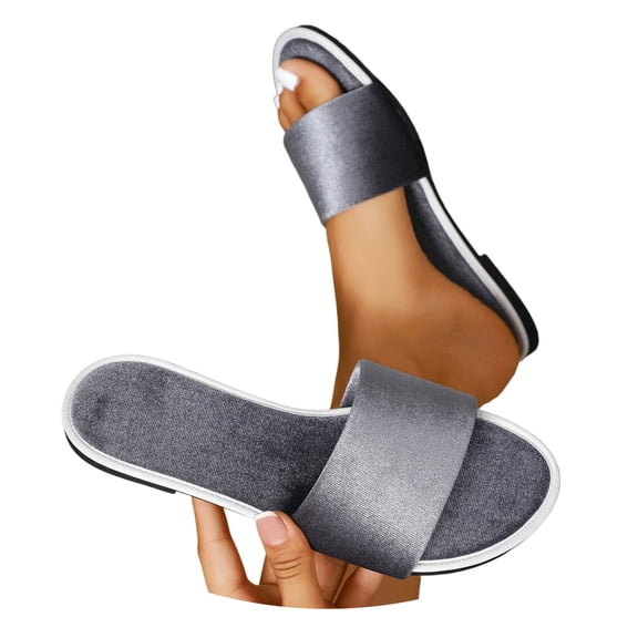 Wovix Slippers For Women Satin Slippers Summer Ondoor Breathable Flat Bottom Comfortable Sandals Lightweight Daily Wear Beige 35