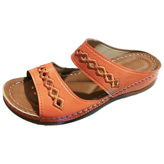 Wovix Slippers For Women Slip-On Shoes Double Band Breathable Soft Wedge Sandals Simple Classic Indoor Outdoor Shoes