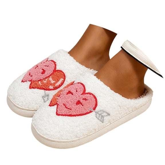 Wovix Slippers Heart Slippers for Women Valentine's Day 2026 Indoor Outdoor Shoes Convenient Soft Lightweight Basic Soft House Shoes Pink 44-45