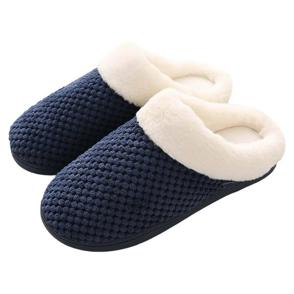 Wovix Slippers for Womens Warm Memory Foam Anti- House Shoes Comfortable Cotton Slippers Home Bedroom Shoes Indoor Outdoor Fuzzy Collar Thermal Daily
