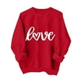 thumbnail image 1 of Wovix Sweatshirts For Women Heart Graphic Casual Casual Loose Pullover Plus Size Tops Slouchy Girly Valentine's Day Couple Outfits, 1 of 4