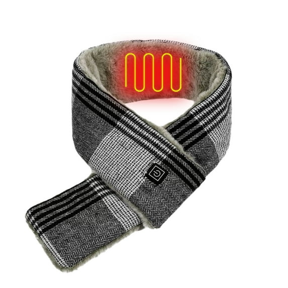 Wovix Unisex Classic Tartan Plaid Winter Heated Color Block Scarf with Power Bank Cordless Heating Pad with Adjustable 3 Heat Settings Portable Heated Neck Scarf Winter Gifts Warm For Daily