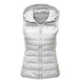 thumbnail image 1 of Wovix Unisex Vest Sleeveless Solid Color Hooded Coat Zip up Quilted Jacket Plus Size Slim Fit Lightweight Casual Winter Coat with Pocket Warmed Soft Clothes, 1 of 3
