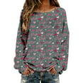 thumbnail image 1 of Wovix Valentine'S Day Shirts For Women Long Sleeve Pullover Crewneck Casual Loose Heart Graphic Fits Gift For Ladies, 1 of 5