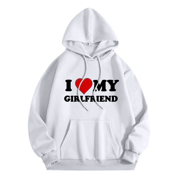 Wovix Valentine's Day Matching Hoodie For Cozy Oversized Pullover Casual Streetwear Soft Fleece Sweatshirt With Hood Couples Idea