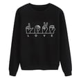 thumbnail image 1 of Wovix Valentines Shirts Women Love Sign Tops Hand Language Graphic Tee Long Sleeve Crewneck Pullover Slouchy Tops Daily, 1 of 4