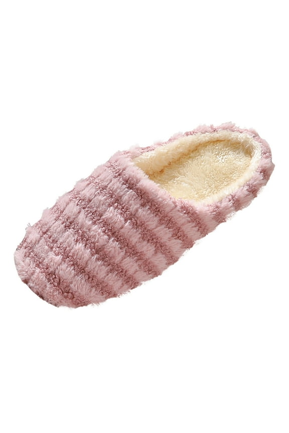 Warm Knit House Slippers for Women Comfy Wool-Like Lined Chenille Slippers with Memory Foam and Indoor Outdoor Soles