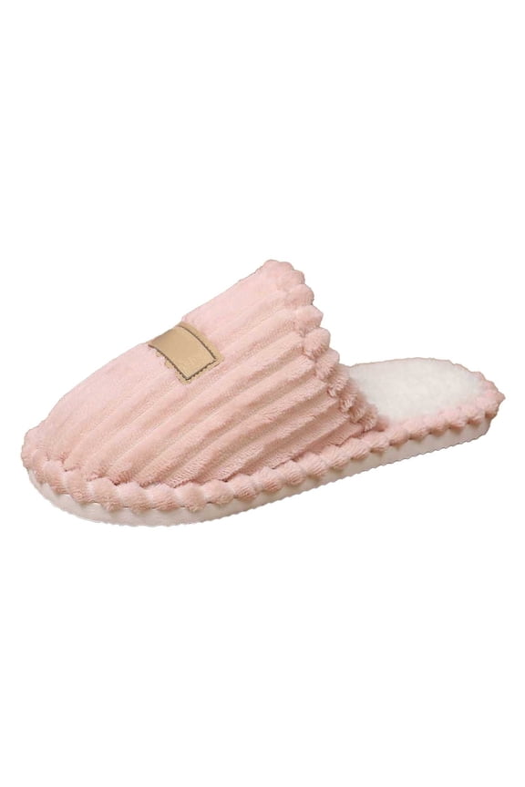 Women Arch Support Slippers House Bedroom Slippers Orthopedic Shoes for Plantar Fasciitis Corduroy Closed Toe Slides Outdoor Solid Color Basic Bedroom Shoes