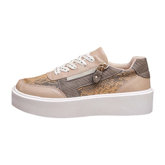 Wovix Women Casual Flats Fashion Round Toe Platform Sneakers Plaid Slip On Walking Shoes Comfortable Athletic Leisure Footwear Daily