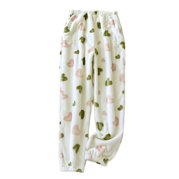 Wovix Women Cotton Joggers Pajama Pants with Pockets Fuzzy Pajama Pants PJ Pant Animal Graphic Thermal Underwear Bottom Daily Soft Loungewear