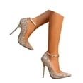 thumbnail image 1 of Wovix Women Elegant High Heels Stiletto With Metallic Heel Party Gala Fashionable Soft Daily Dress Shoes Carnival, 1 of 8