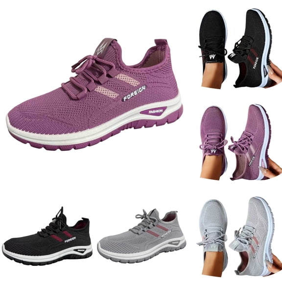 Wovix Women Extra Wide Width Sneakers Air Cushion Road Running Shoes Ultra Light Tennis Gym Workout Training Shoes Breathable Walking Shoes with Arch Support Spring Summer