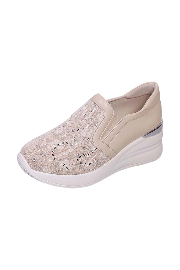 Women Fashion Platform Casual Shoes With Hidden Heel For Daily Comfort And Style Lightweight Breathable School Daily Shoes