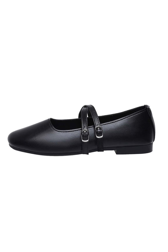 Women Faux Leather Flats for Daily Comfortable Square Toe Slip On Shoes Soft Work Flats Plaid Mary Jane Flats Loafers Footwear