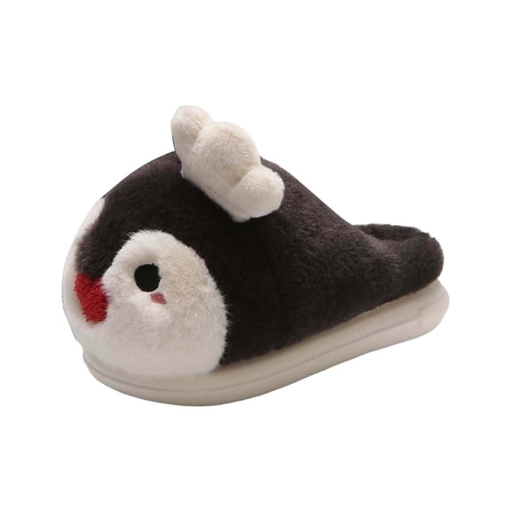Wovix Women Girl Penguin Cute Slippers Funny Animal Slippers Novelty Plush Slippers Fluffy Fuzzy Winter Thermal Bedroom Cartoon Slippers Grey 43