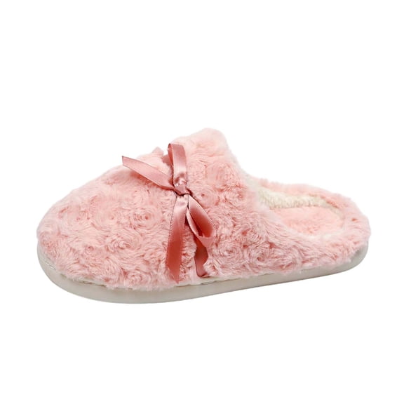 Wovix Women Girls Slippers Slip On Winter House Shoes Anti-Slip Soft Coral Fleece Slipper for Indoor Outdoor Activities Shoes Pink 39
