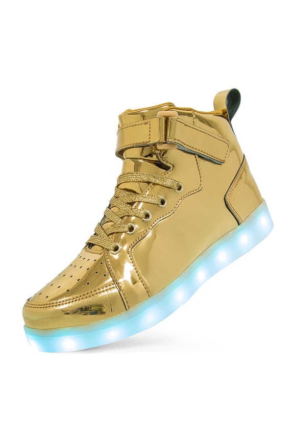 Women LED Light Up Shoes with Adjustable Hook & Loop Rechargeable High Top Sparkly Sneakers Cool Adorable Light-Up Gift Daily