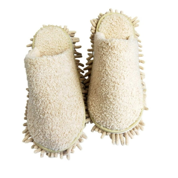 Wovix Women Men Chenille Microfiber Washable Mop Slippers Shoes Color Block Detachable Mopping Shoes Floor Dust Dirt Hair Cleaner Multi-sizes Multi-Colors Available Convenient For Daily