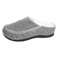 thumbnail image 1 of Wovix Women Men Slip On Moccasin Slippers Indoor Outdoor Warm Fuzzy Comfy House Shoes Fluffy Wide Loafer Slippers Daily Light Gray 40, 1 of 7