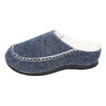 thumbnail image 1 of Wovix Women Men Slip On Moccasin Slippers Indoor Outdoor Warm Fuzzy Comfy House Shoes Fluffy Wide Loafer Slippers Daily Navy 38, 1 of 7