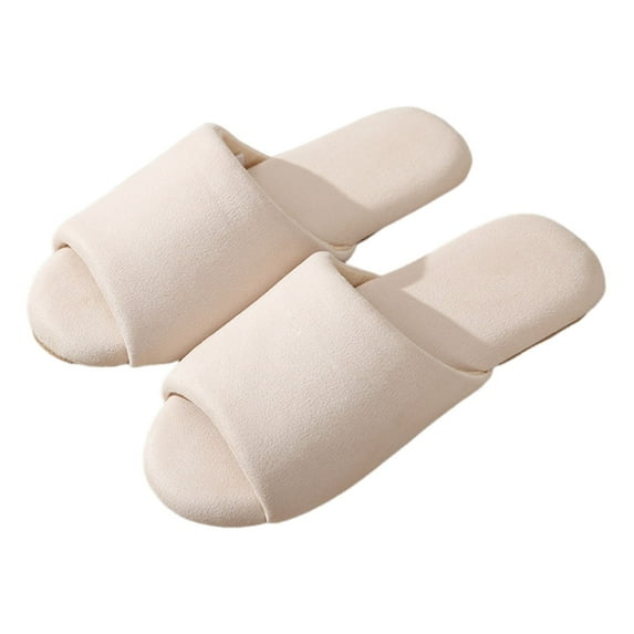 Wovix Women Men Travel Slippers Durable Open Toe Non Slip Disposable Slippers For Guest Washable Reusable Spa Slippers House Indoor Bathroom Bedroom Hotel Bride Slippers