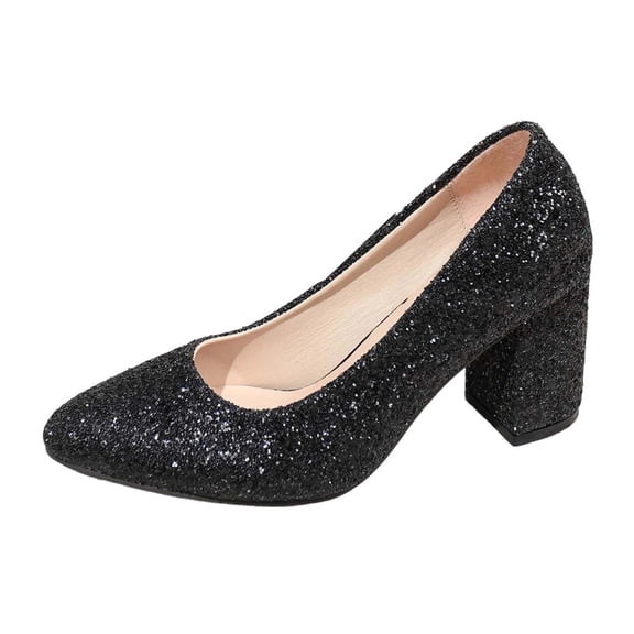 Wovix Women Pumps Low Block Heel Round Toe Comfortable Dress Shoes Carnival Trendy Soft Shoes Work Daily Dress Wear