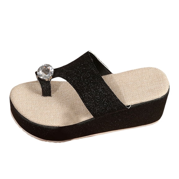 Wovix Women'S Slipper Color Block Classic Platform Shoes Thong Sandals Slip-On Footwear Daily Wear