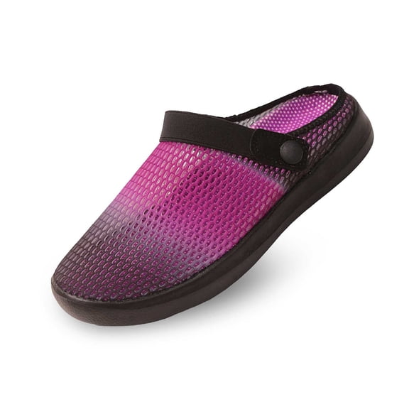 Wovix Women'S Slipper Cushion Non- Shoes Gradient Color Block Closed Toe Walking Sandals Indoor Outdoor Shoes Black 36