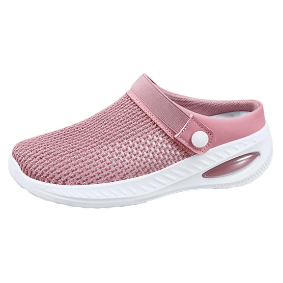 Wovix Women'S Slipper Diabetic Breathable Air-Cushion Slip-On Walking Shoes Orthopedic Arch Support Soft Shoes Indoor Outdoor Shoes
