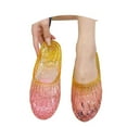 thumbnail image 1 of Wovix Women'S Slipper Jelly Shoes Glitter Clear Flats On Transparent Closed Toe Slide Sandals Daily Wear, 1 of 8