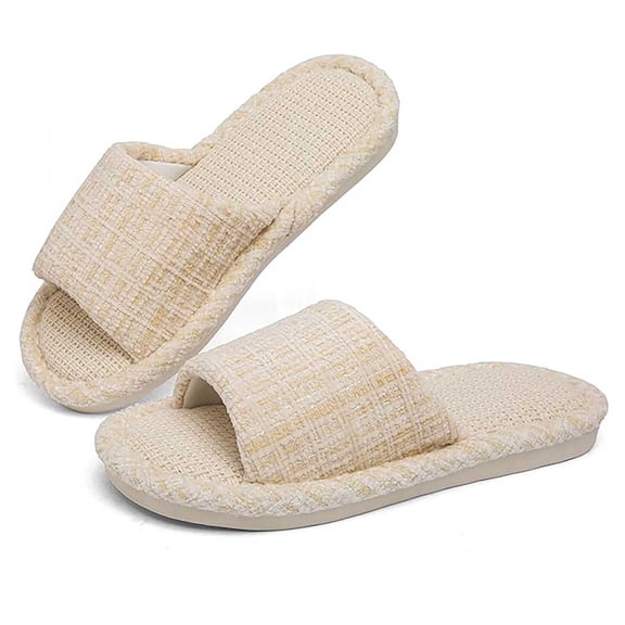 Wovix Women'S Slipper Lightweight Open Toe Silent Spa Sandals Casual Color Block Travel Shoes For Guest Daily Wear Black 37