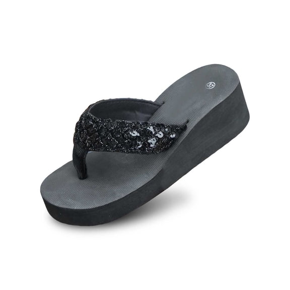 Wovix Women'S Slipper Open Toe Platform Walking Sandals Casual Shoes Trendy Streetwear Daily Wear Black 36