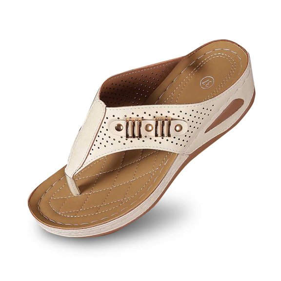 Wovix Women'S Slipper Open Toe T Strap Dress Sandals Thong Sandals Casual Comfy Platform Shoes Daily Wear Black 37