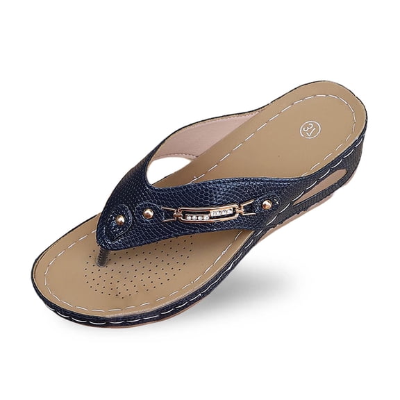 Wovix Women'S Slipper Open Toe Thong Walking Sandals Casual Non- Shower Beach Shoes Indoor Outdoor Shoes Black 37