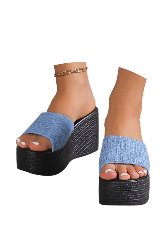 Women'S Slipper Platform Shoes Open Toe Lightweight Soft Trendy Sandal Wedges Sandals Daily Indoor Outdoor Shoes