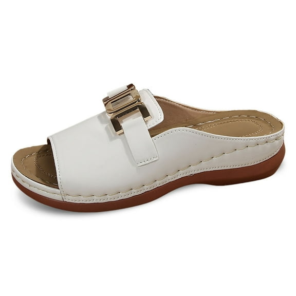 Wovix Women'S Slipper Summer Fashion Trendy Artificial Leather Temperament Casual Soft Sanals Indoor Outdoor Shoes