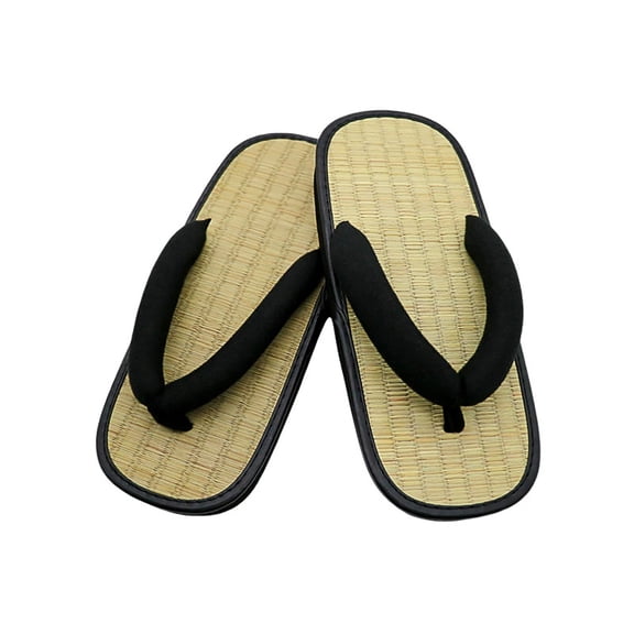 Wovix Women'S Slipper Tatami Slippers Thong Open Toe Walking Sandals Casual Non- Flat Daily Wear Black 37