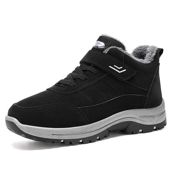 Wovix Women Snow Boots Fleece Lined Winter Boots High Top Fleece Lined Thickened Walking Shoes Slip Ankle Shoes Outdoor Activities Black 40