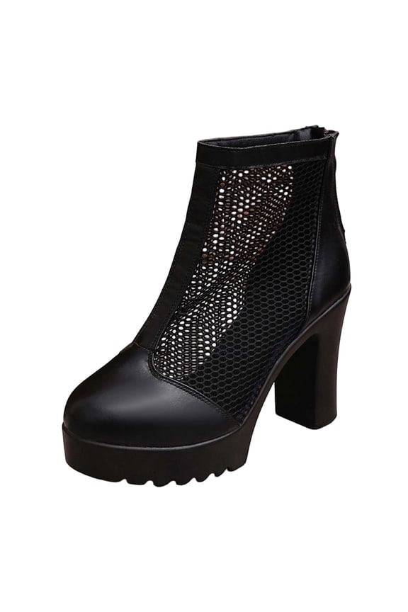 Women Summer Booties Open Toe Ankle Boots High Heeled Dance Wedding Party Sandals Breathable Trendy Party Wear