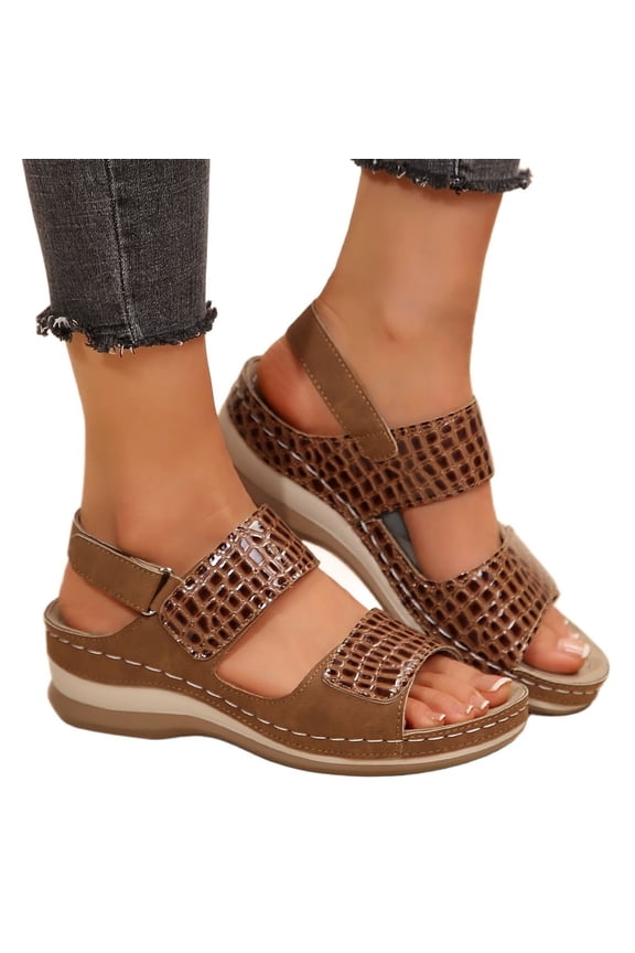 Women Trendy Sandals Arch Support Walking Sandals Comfortable Orthotic Sandals Leather Casual Daily Wear