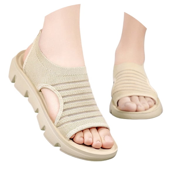 Wovix Women Trendy Sandals Color Block Design Open Toe Comfortable Summer Beach Ladies Flat Footwear Indoor Outdoor Shoes