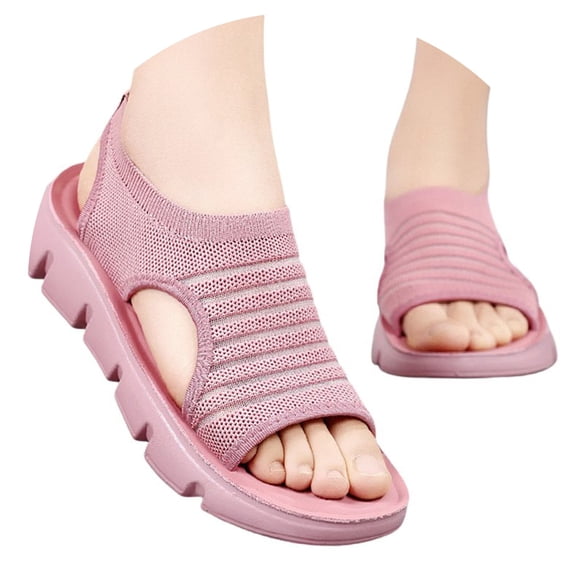 Wovix Women Trendy Sandals Color Block Design Open Toe Comfortable Summer Beach Ladies Flat Footwear Indoor Outdoor Shoes