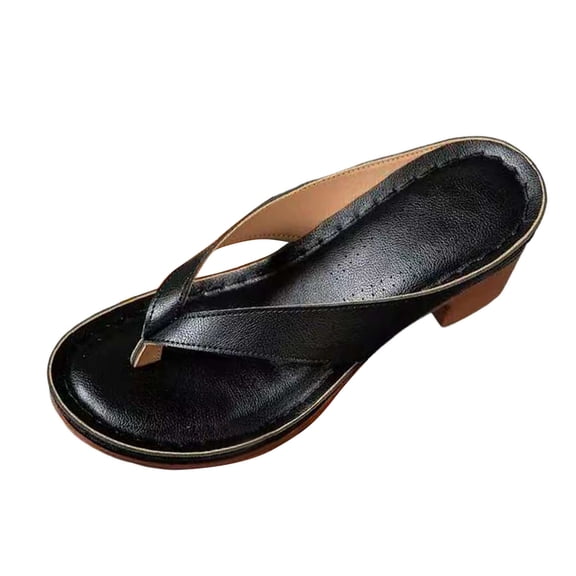 Wovix Women Trendy Sandals Fashion Slide Sandal Open Toe Simple Thong Shoes Casual Daily Wear Black 36